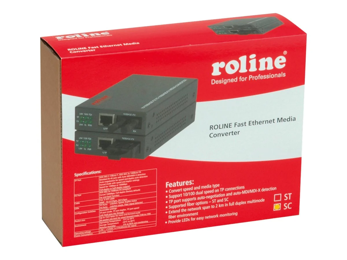 ROLINE Fast Ethernet Konverter RJ-45 SC