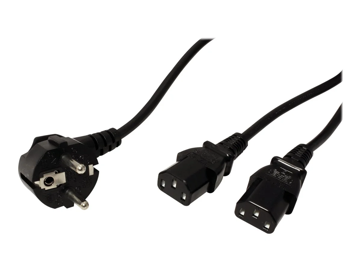 VALUE Y-Netzanschlusskabel schwarz 2m