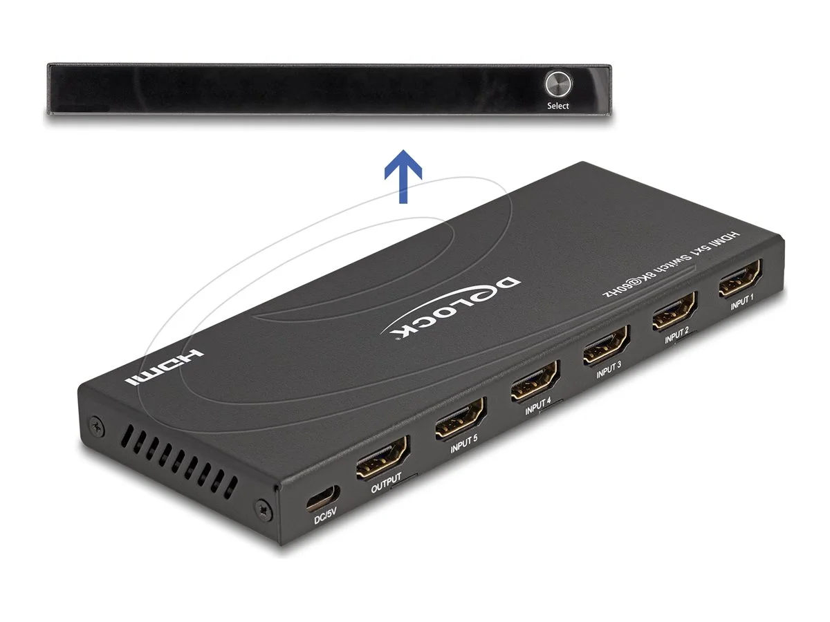 DELOCK HDMI Switch 5x HDMI in zu 1x HDMI