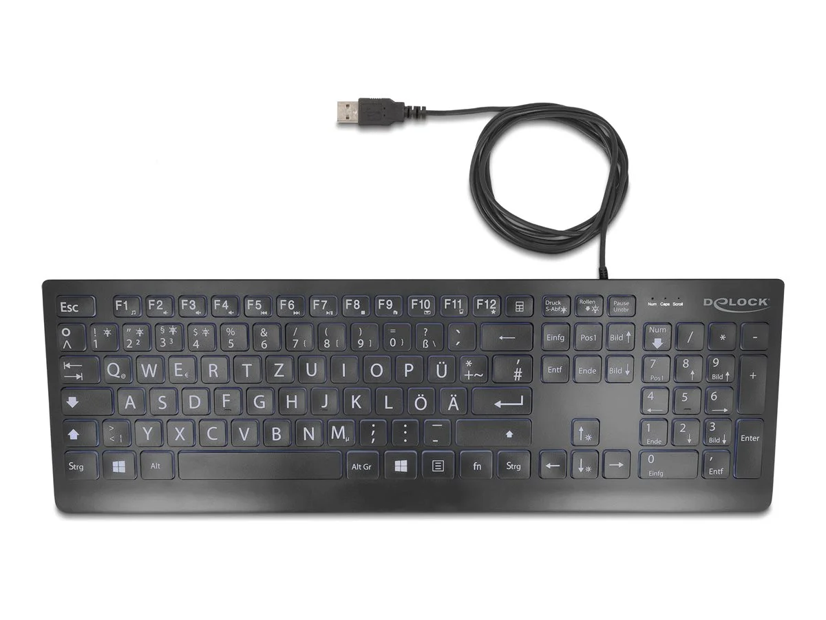 DELOCK USB Tastatur kabelgebunden 1,5m