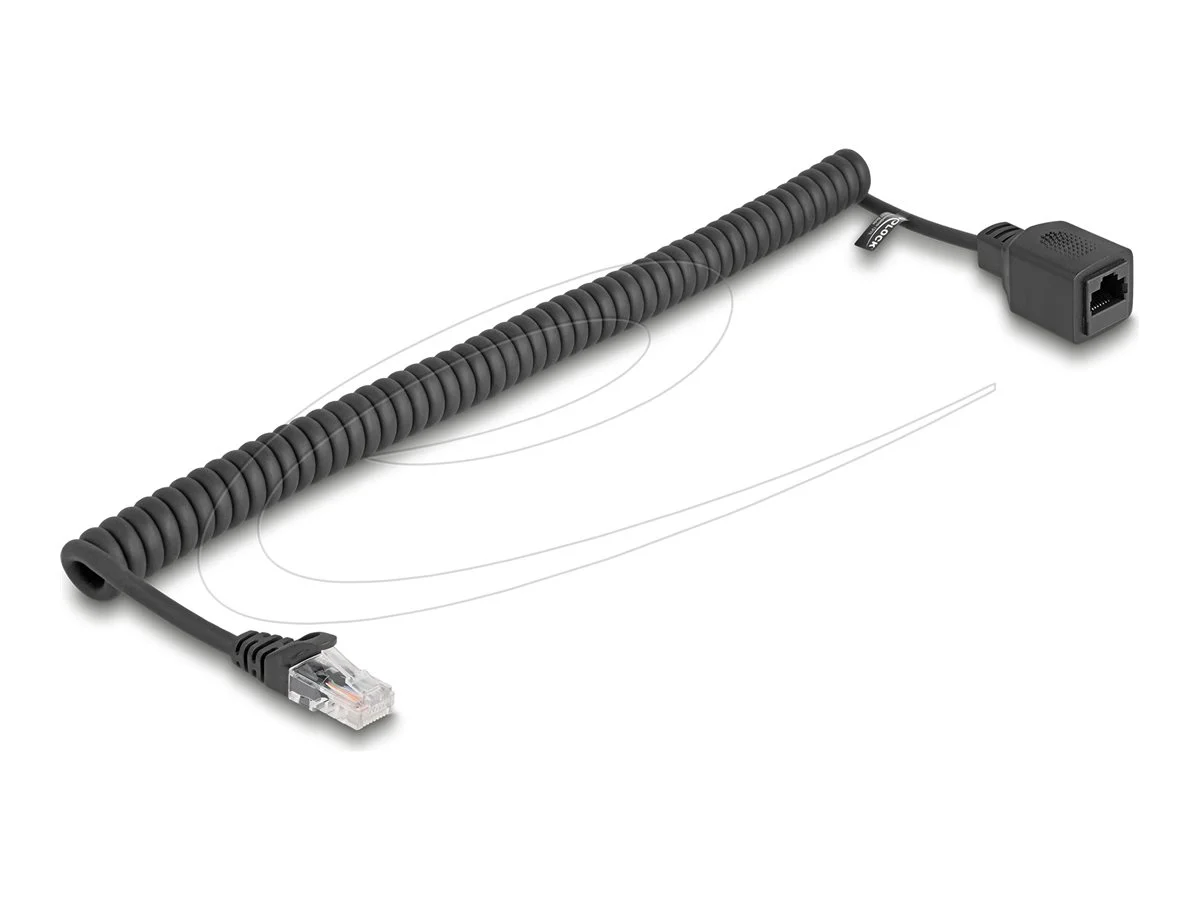 DELOCK RJ45 Spiralkabel Cat.5e UTP 0,5m