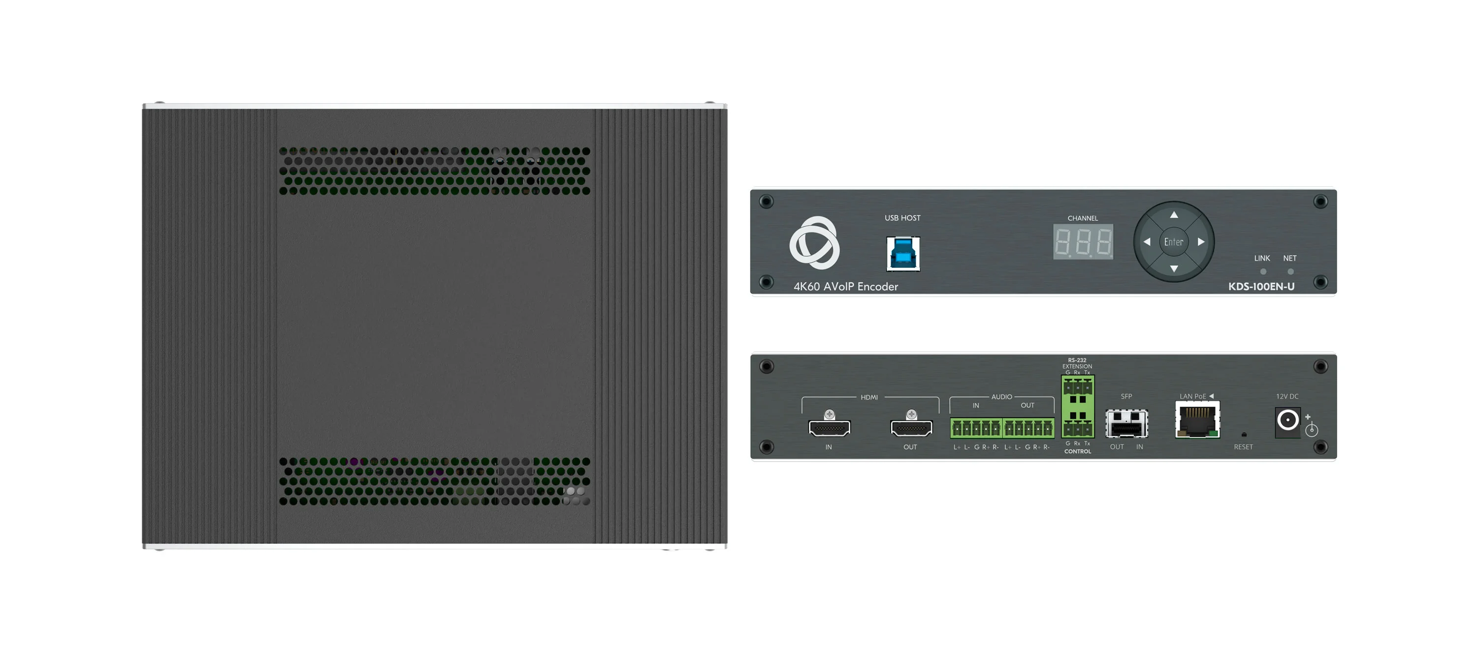KDS-100EN-U – Open−Standard 4K AVoIP Encoder with Ultra−Low Latency & Dual Streaming