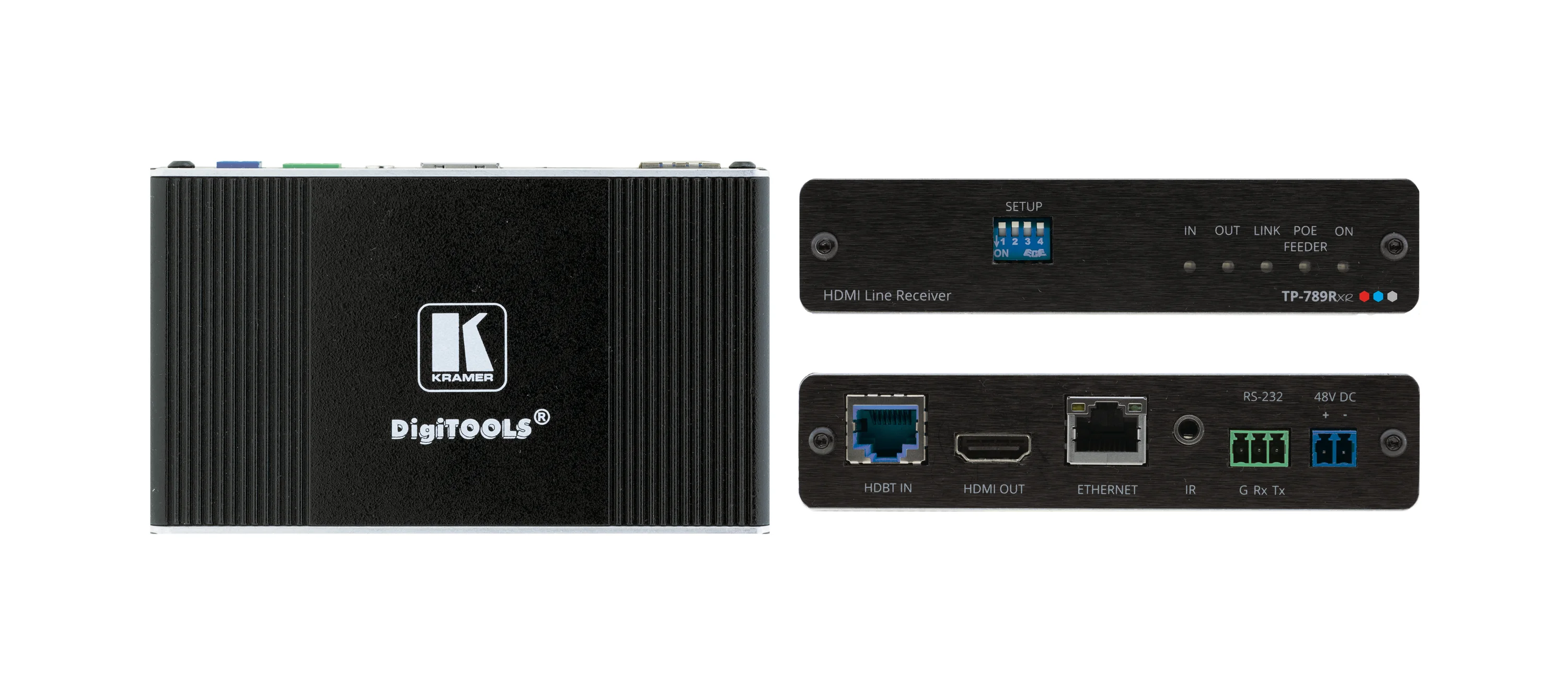 TP-789Rxr – 4K60 4: 2: 0 HDMI Bidirektionaler PoE-Empfänger mit Ethernet, RS-232 und IR über Extended-Reach-HDBaseT