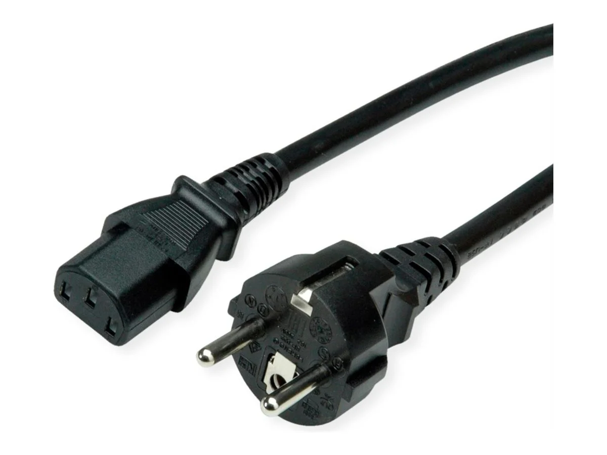 VALUE Netzkabel IEC-Buchse & CEE7/7 1,8m