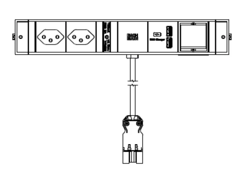 BACHMANN DESK RAIL 2xCH T13 USB Charger