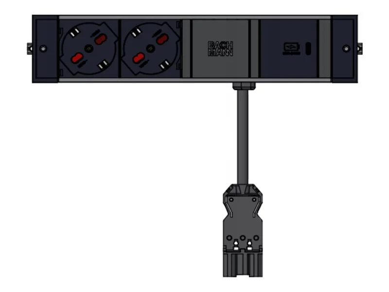 BACHMANN DESK RAIL 2xP40 1xUSB C 30W