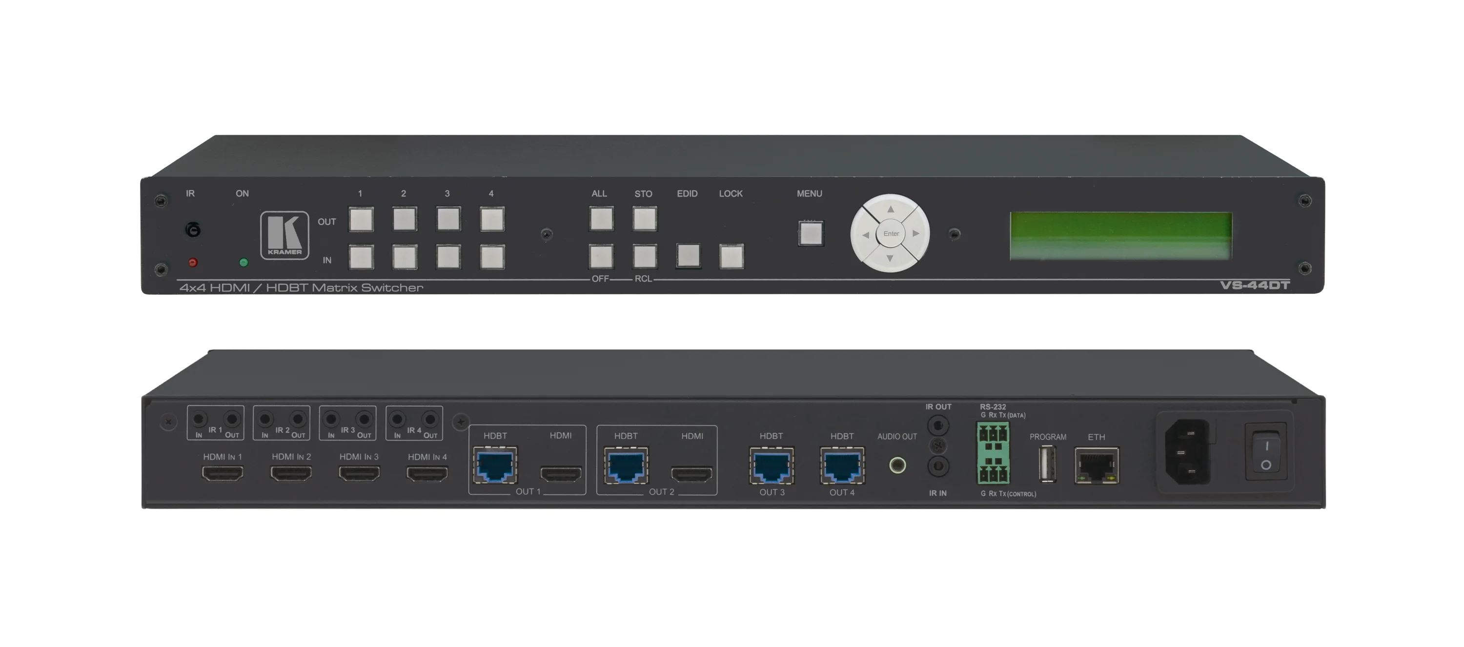 VS-44DT – 4x4 4K 60 4:2:0 HDMI/HDBaseT Matrixschalter mit PoE für vergr. Reichweite