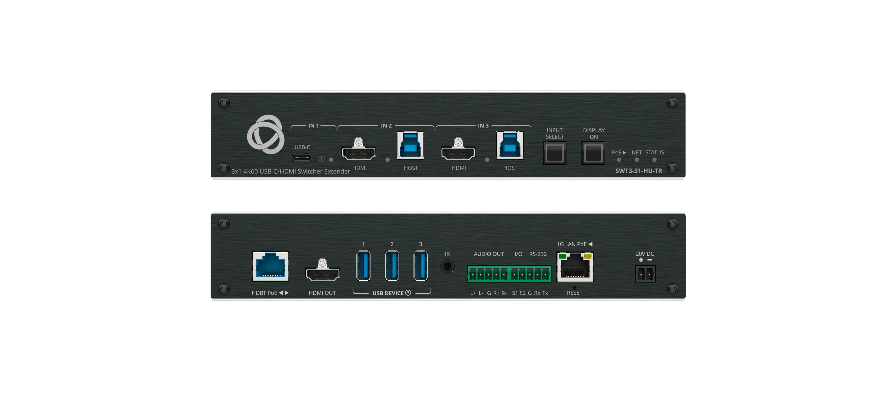 SWT3-31-HU-TR – 3x1 4K60 USB−C/HDMI Switcher Extender