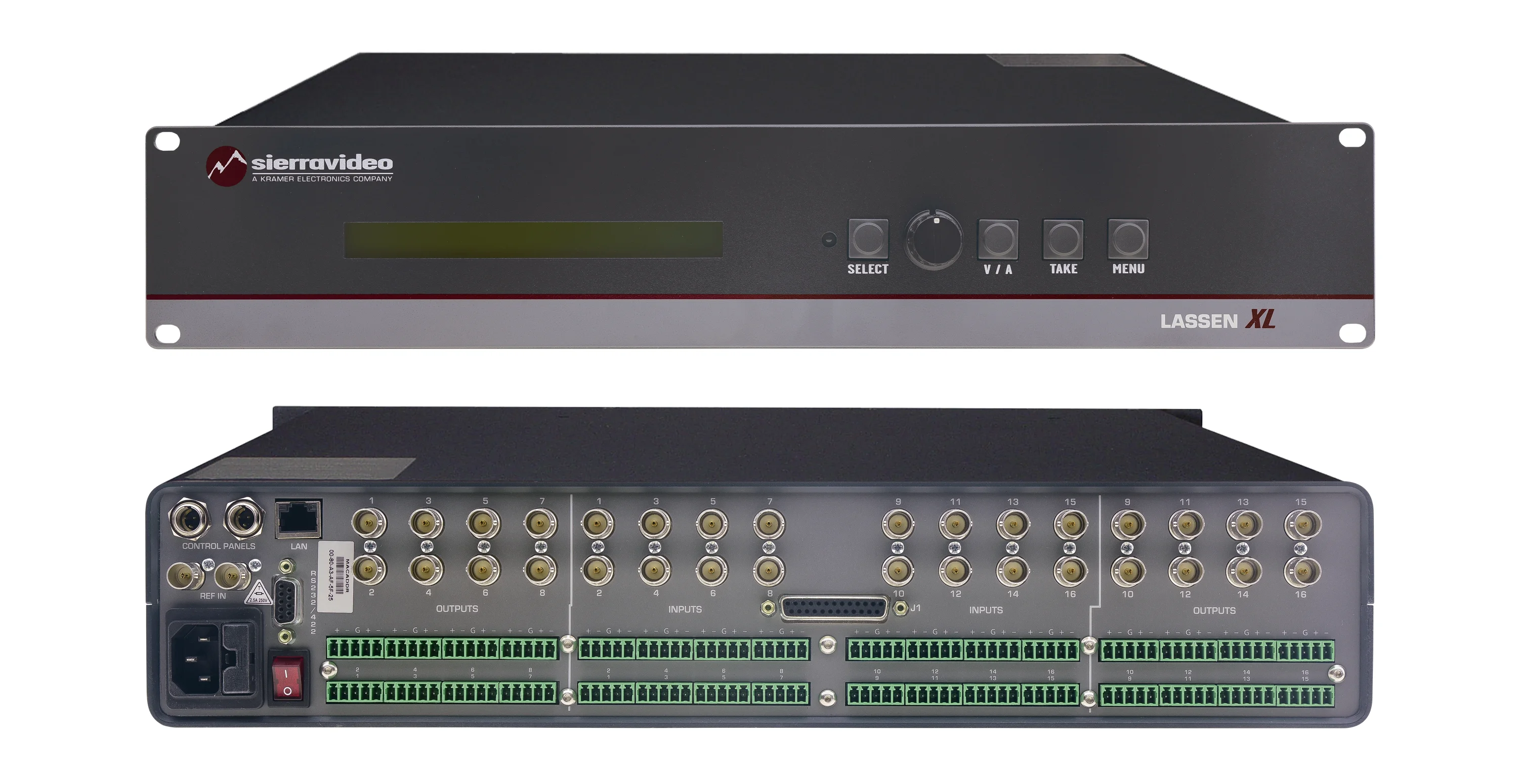 1616HDS-XL – 16x16 HD−SDI (1.5G) & Analog Balanced Stereo Audio Matrix Switcher