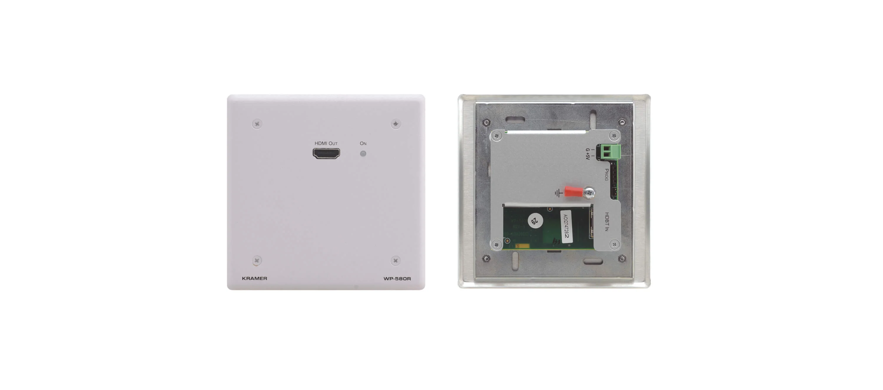 WP-580R/EU(W)-86 – UK-großer Wallplate-Empfänger^ mit weißem 2-fach Designrahmen