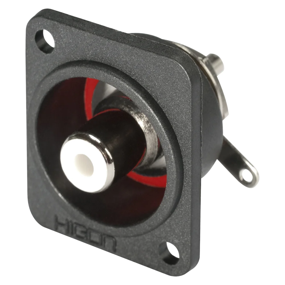 HICON-RCA D-Flansch Einbaubuchse Löt rt