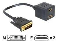 DELOCK Adapt DVI 25 St zu 2x HDMI Buch