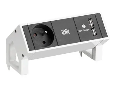 BACHMANN DESK2 1xUTE 1xUSB Charger 0,2m