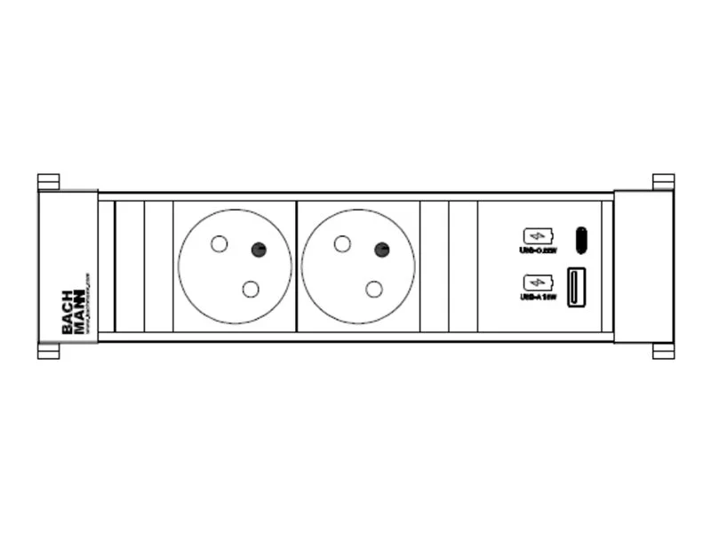BACHMANN POWER FRAME 2xUTE 1xUSB A/C 22W