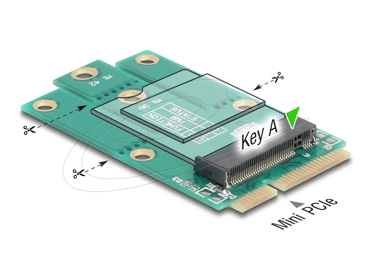 DELOCK Adap Mini PCIe zu M.2 Key A Slot