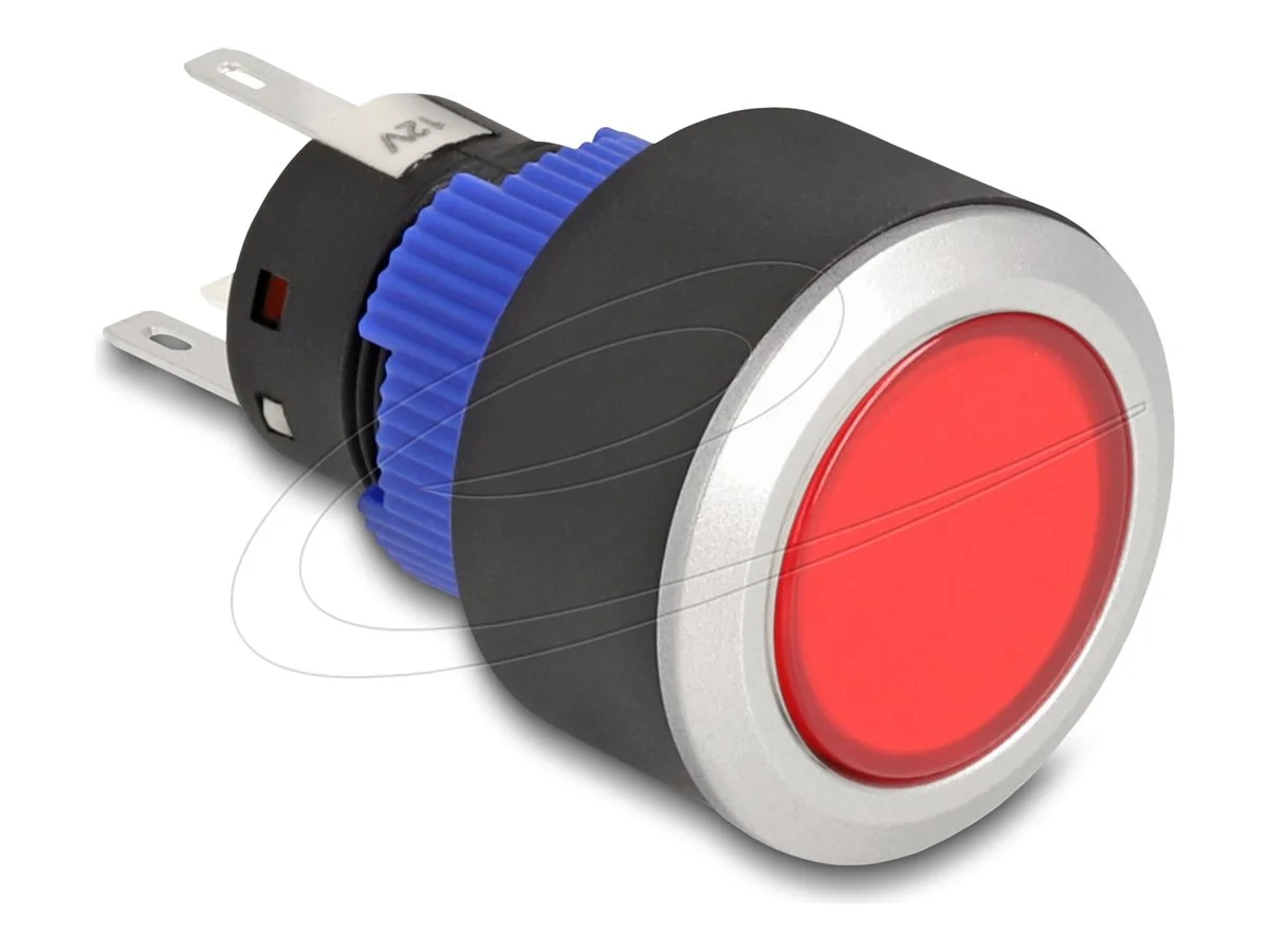 DELOCK Drucktaster 22mm 5 x Lötansc rot