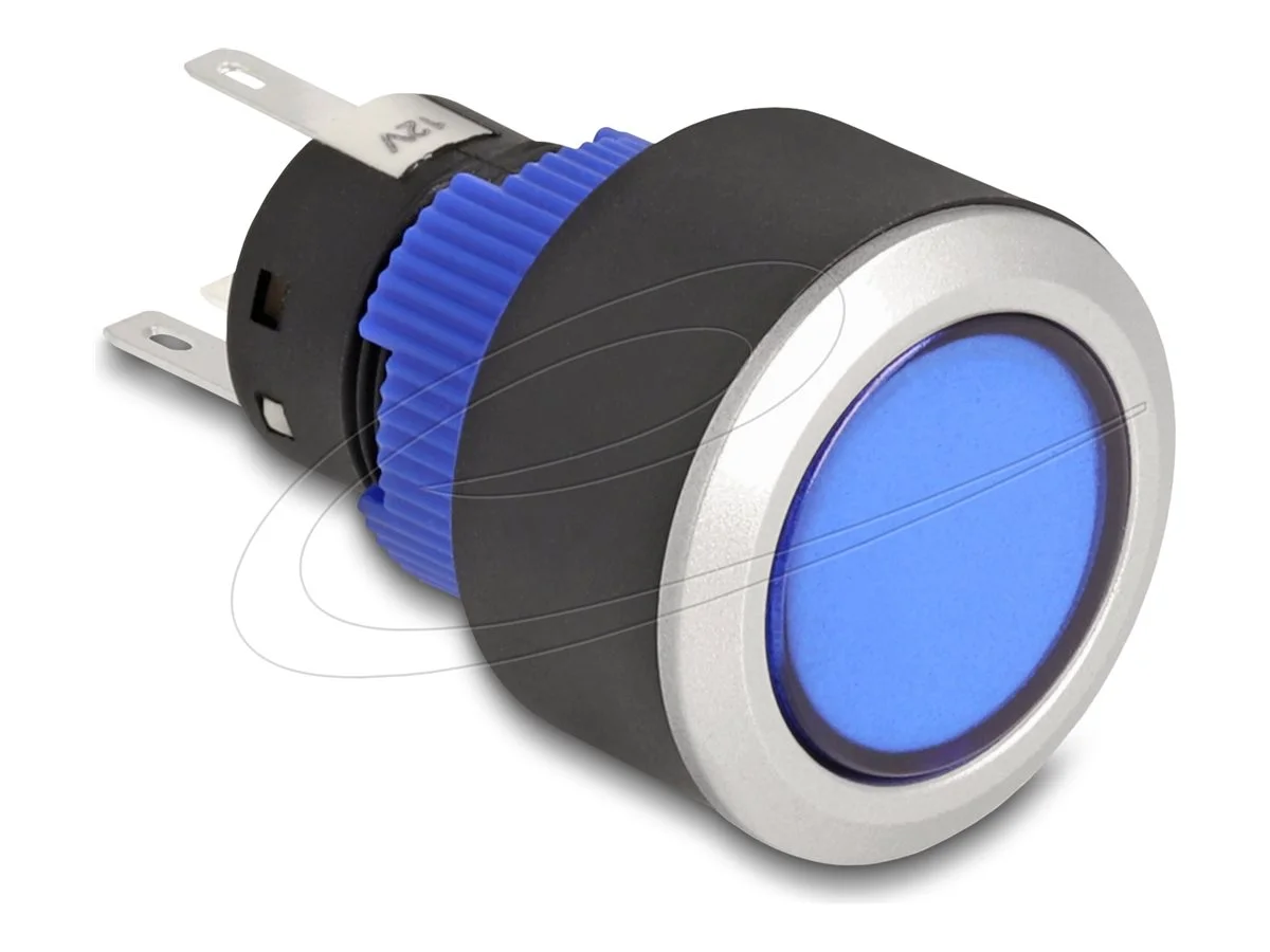 DELOCK Drucktaster 22mm 5 x Lötans blau
