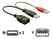 DELOCK Kabel USB Y 2x USB-ST >USB-Buchse