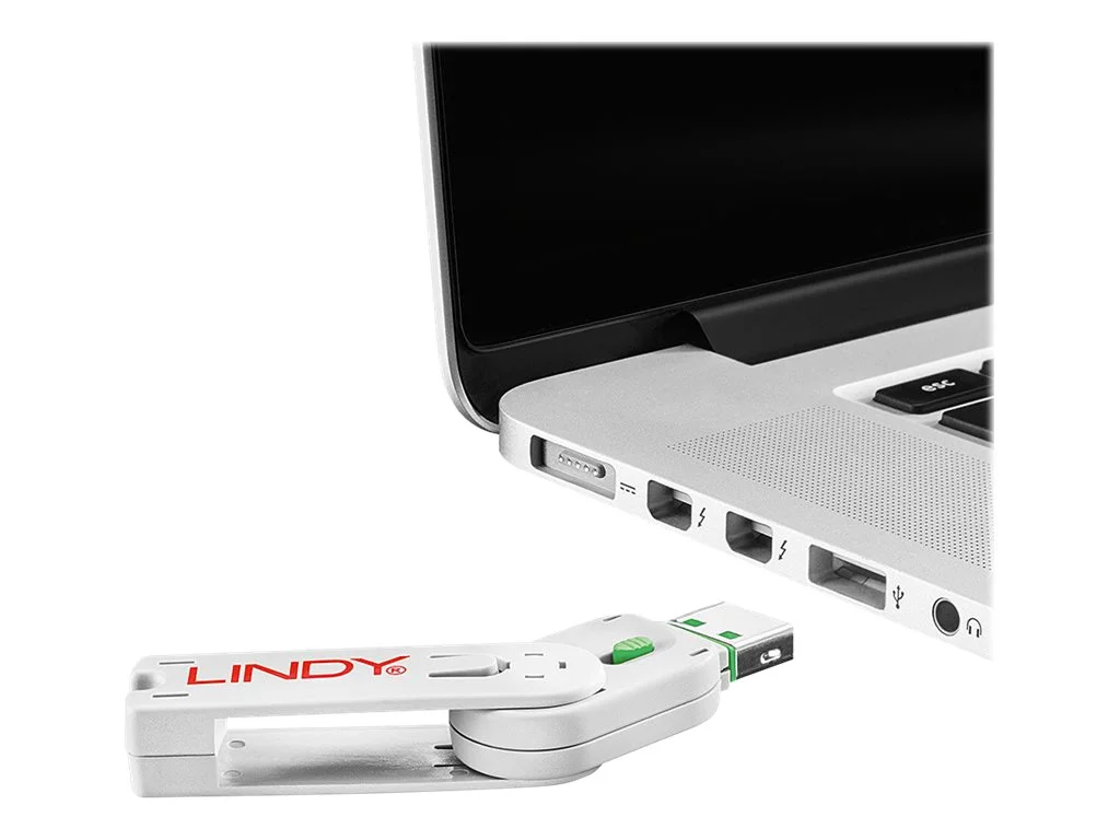 LINDY USB Portschloesser 4xGRUEN+Key