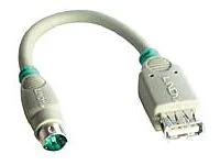 LINDY Adapterkabel USB an PS/2 0,15cm