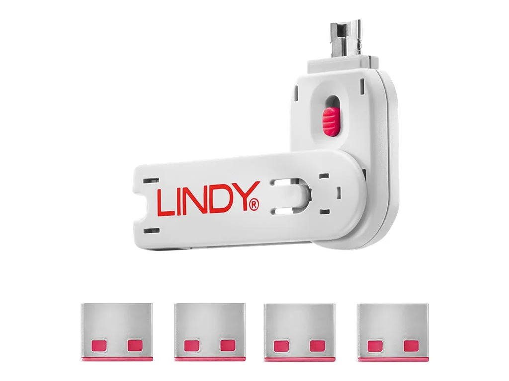 LINDY USB Portschloesser 4xROT+key