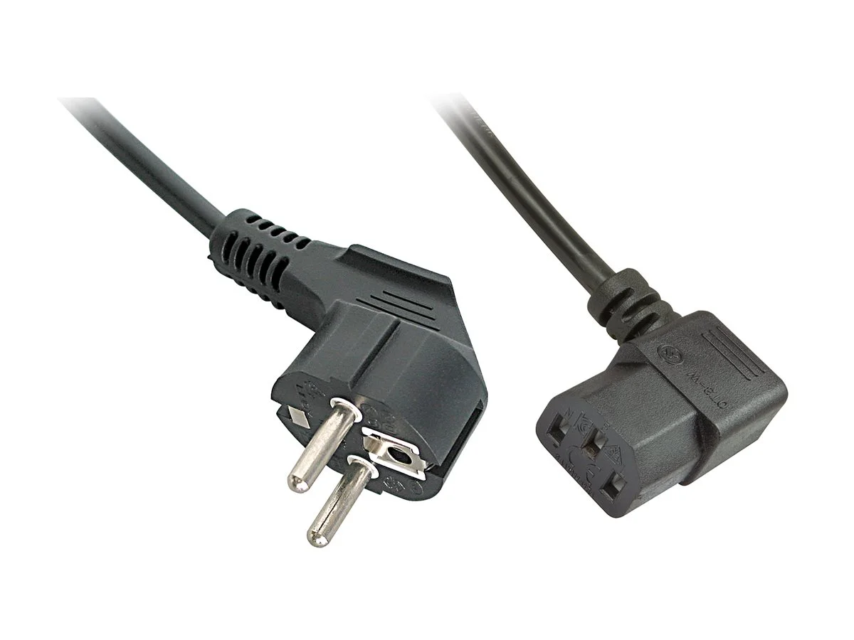 LINDY 2m abgewinkeltes IEC Netzkabel