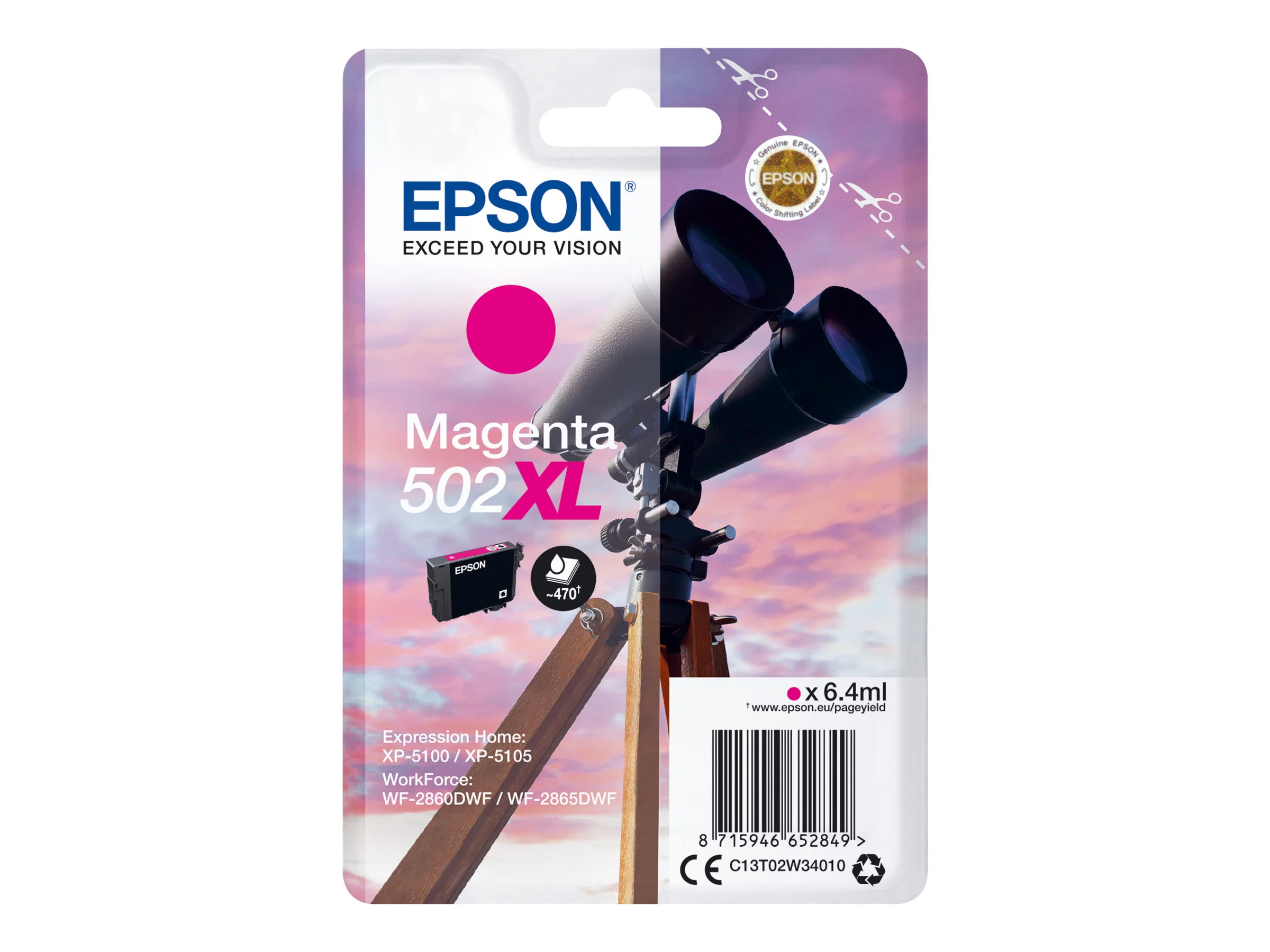 EPSON 1LB Singlepack Magenta 502XL Ink