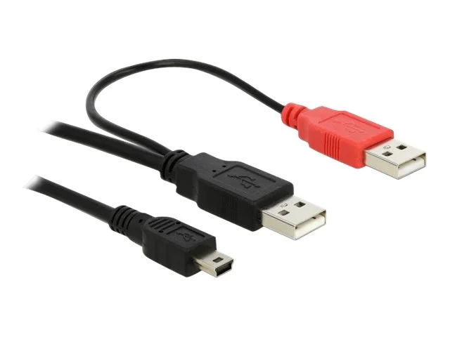 DELOCK Kabel USB Y 2xUSB-A>mini USB 1,0m