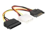 DELOCK AdapPowSATA 15pin>4pin+SATA 15pin