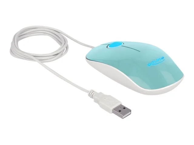 DELOCK Optische 3-Tasten LED Maus türkis