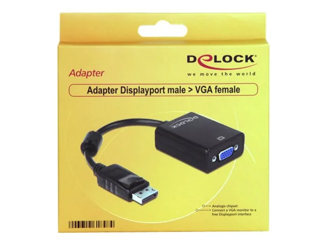 DELOCK Adapter DP-St > VGA-Bu 22,5cm bla