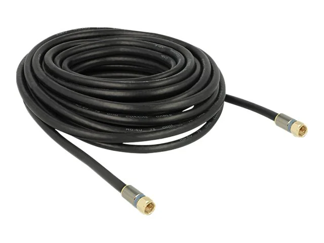 DELOCK Kabel F > F RG-6/U 10m schwarz