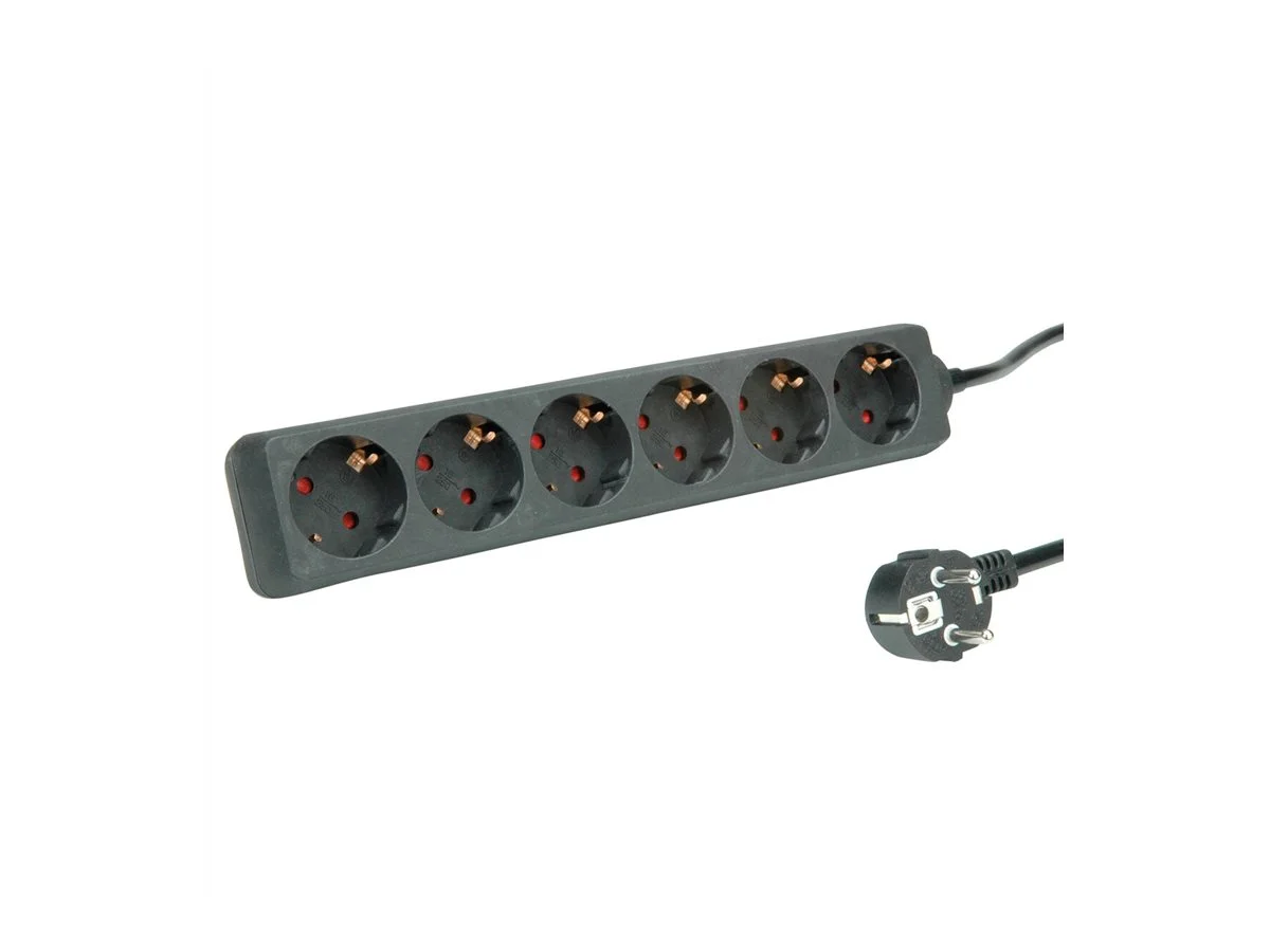 ROLINE 6fach Steckdosenleiste ohne Schal