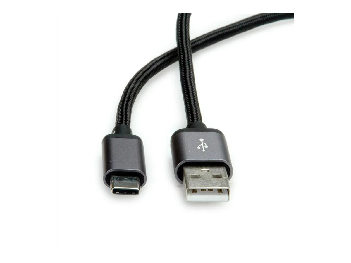 ROLINE USB 2.0 Kabel Typ C - Typ A 0,8m