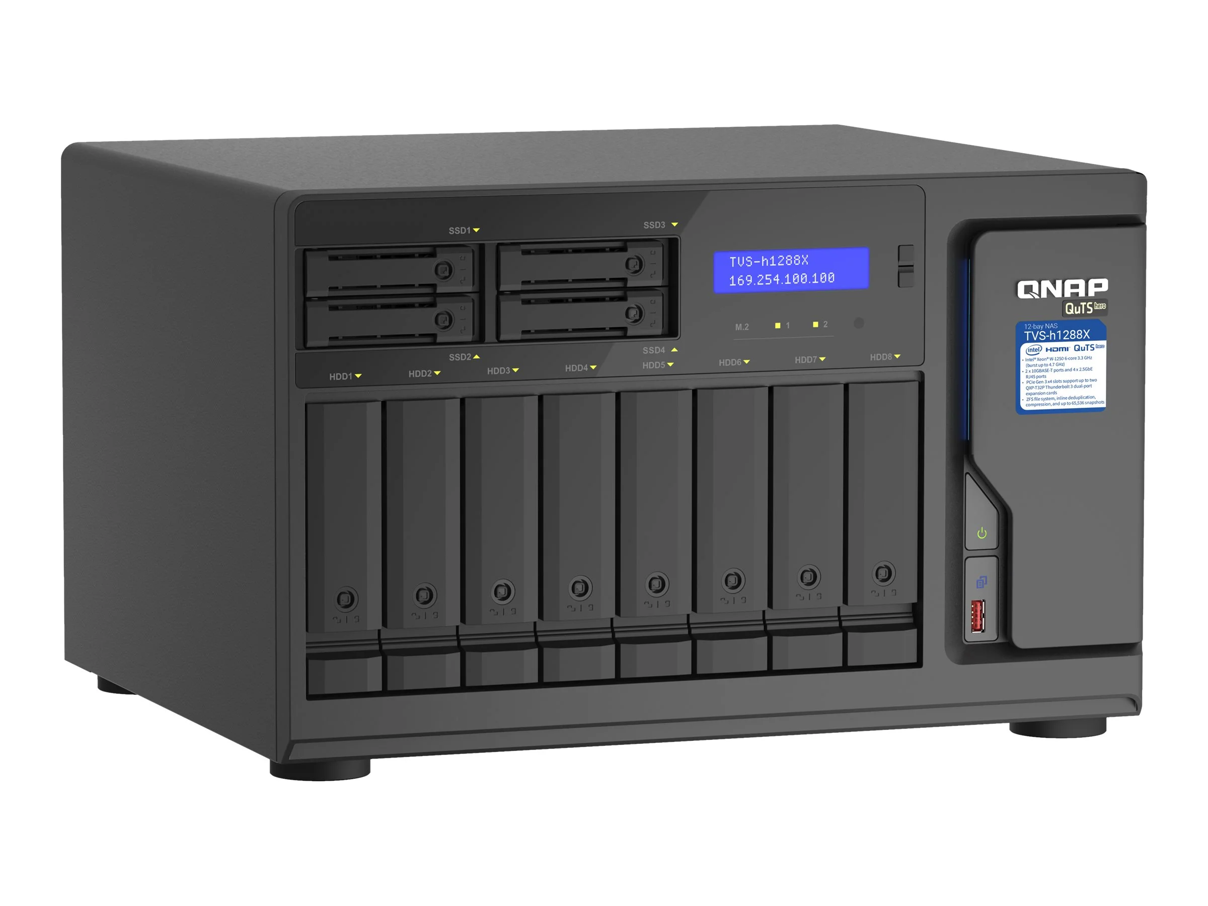 QNAP TVS-h1288X-W1250-16G 12-Bay T-NAS