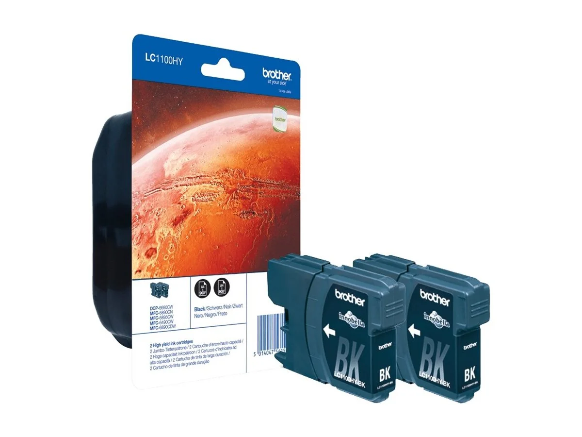 BROTHER Ink Cartridge Blister Pack 2 Blk