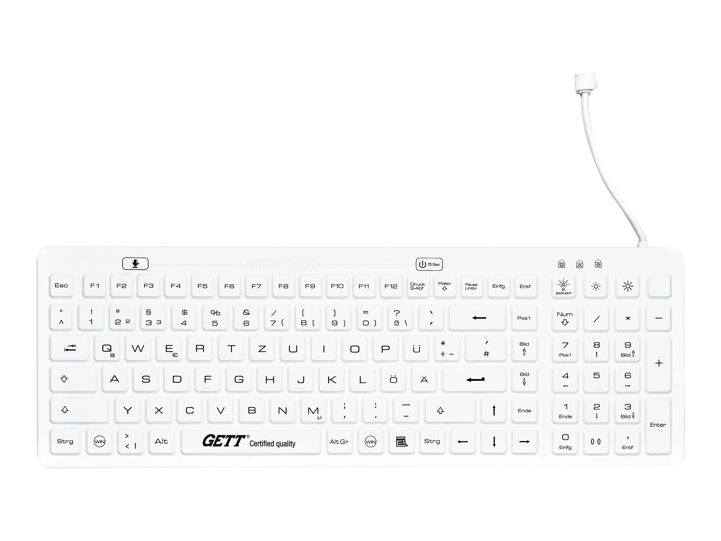 GETT TKG-110-GCQ-MED-IP68-BACKL-WHITE-DE