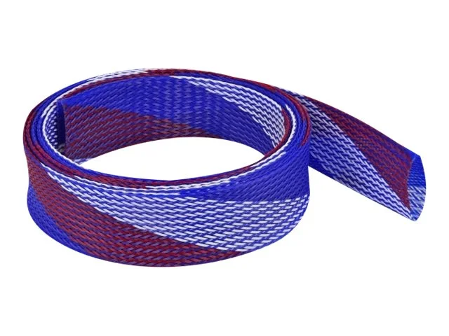 DELOCK Geflechtschlauch 2mx38mm b-r-w