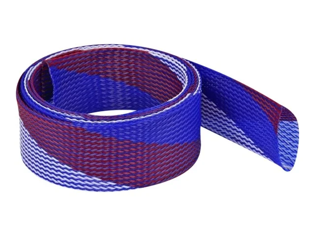 DELOCK Geflechtschlauch 2mx50mm b-r-w