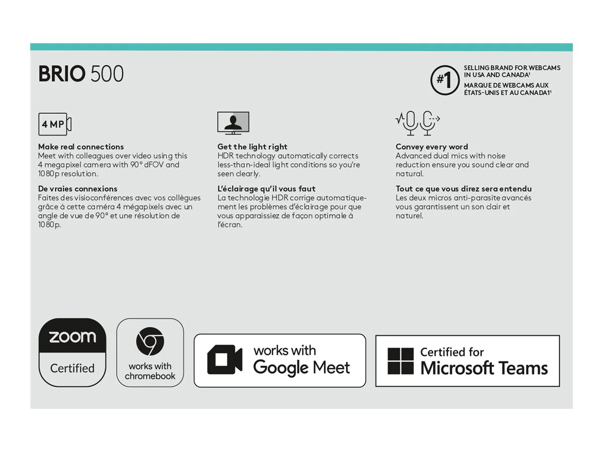 LOGI BRIO 500 Webcam colour 1920 x 1080