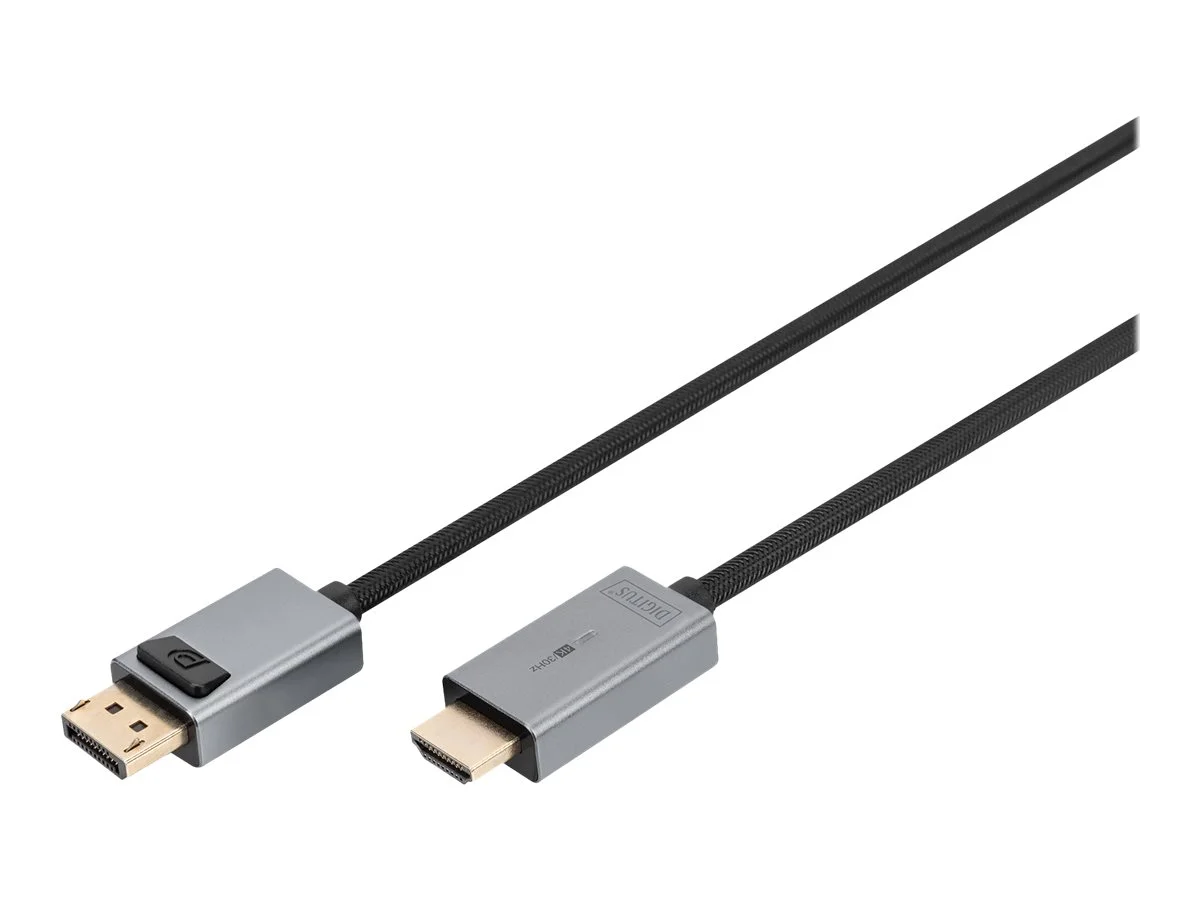 DIGITUS DP To HDMI Cable with LED 4K 3m