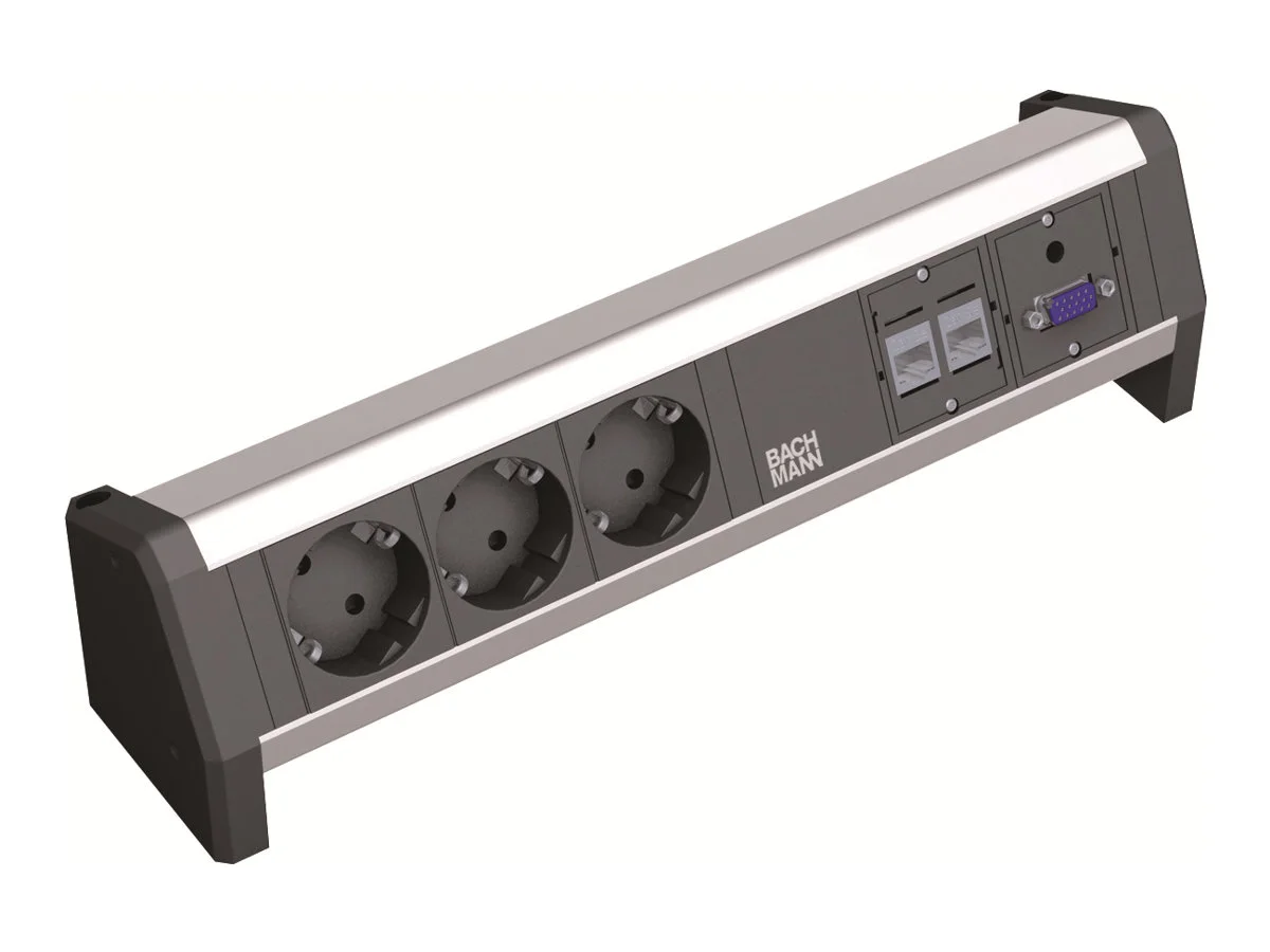 BACHMANN DESK 3x Schutzkontakt 2x CAT6a