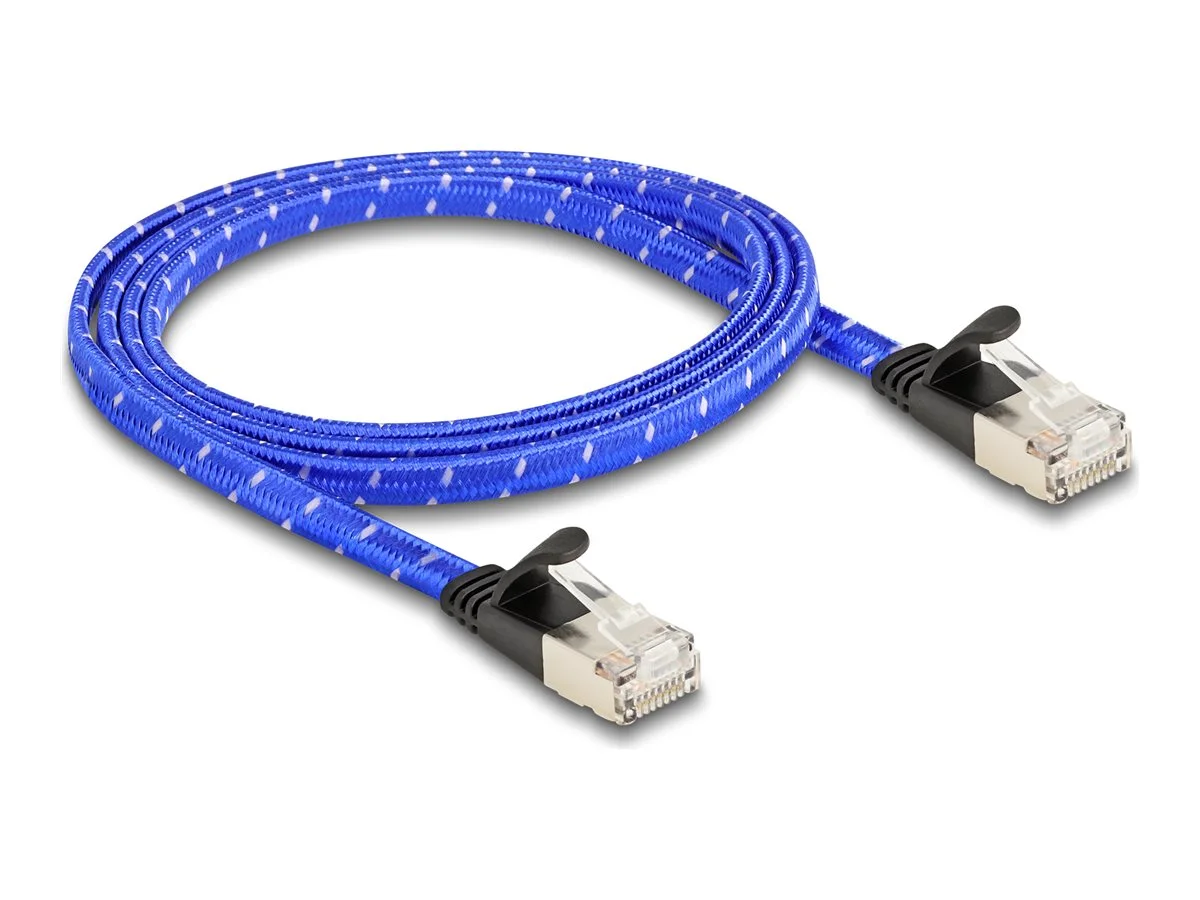DELOCK RJ45 Flachband Cat.6A 1 m blau