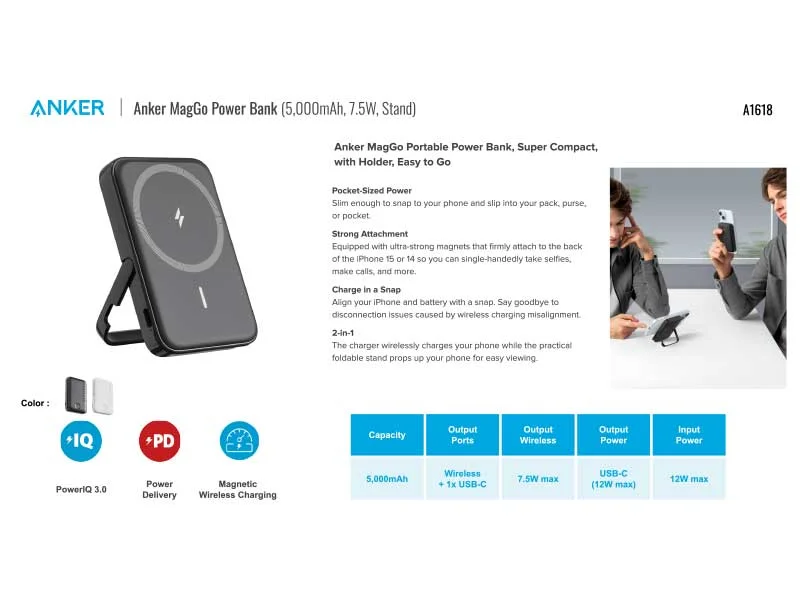 ANKER MagGo PowerBank 5K 7.5W Stand