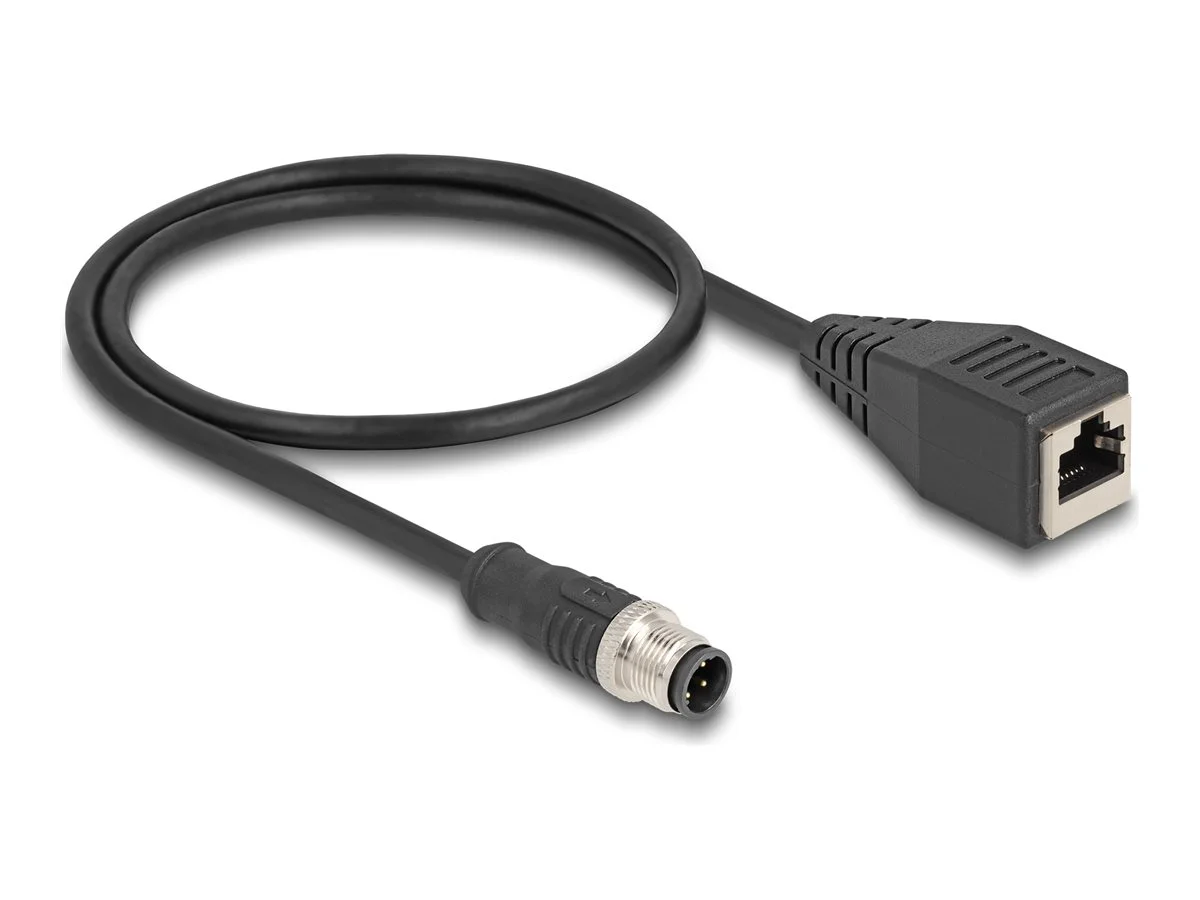 DELOCK M12 Kabel D 4Pin zu RJ45 PVC 0,5m