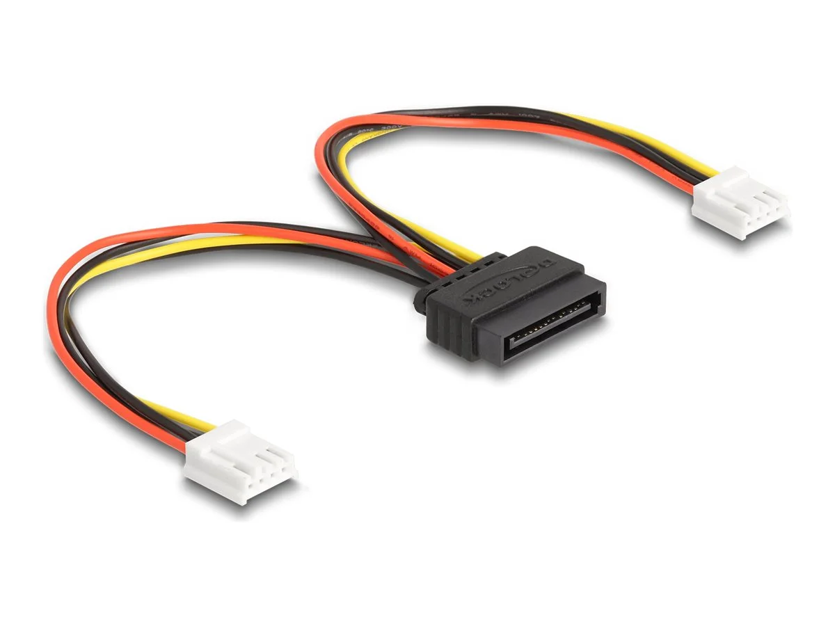 DELOCK SATA Stromkabel 15 Pin zu 2x4 Pin