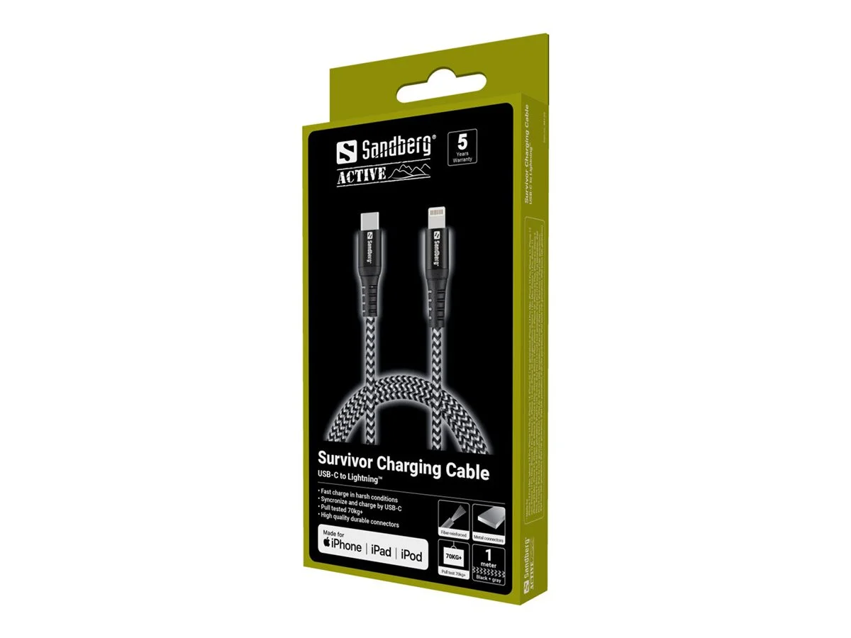 SANDBERG Survivor USB-C PD>Lightning 1M