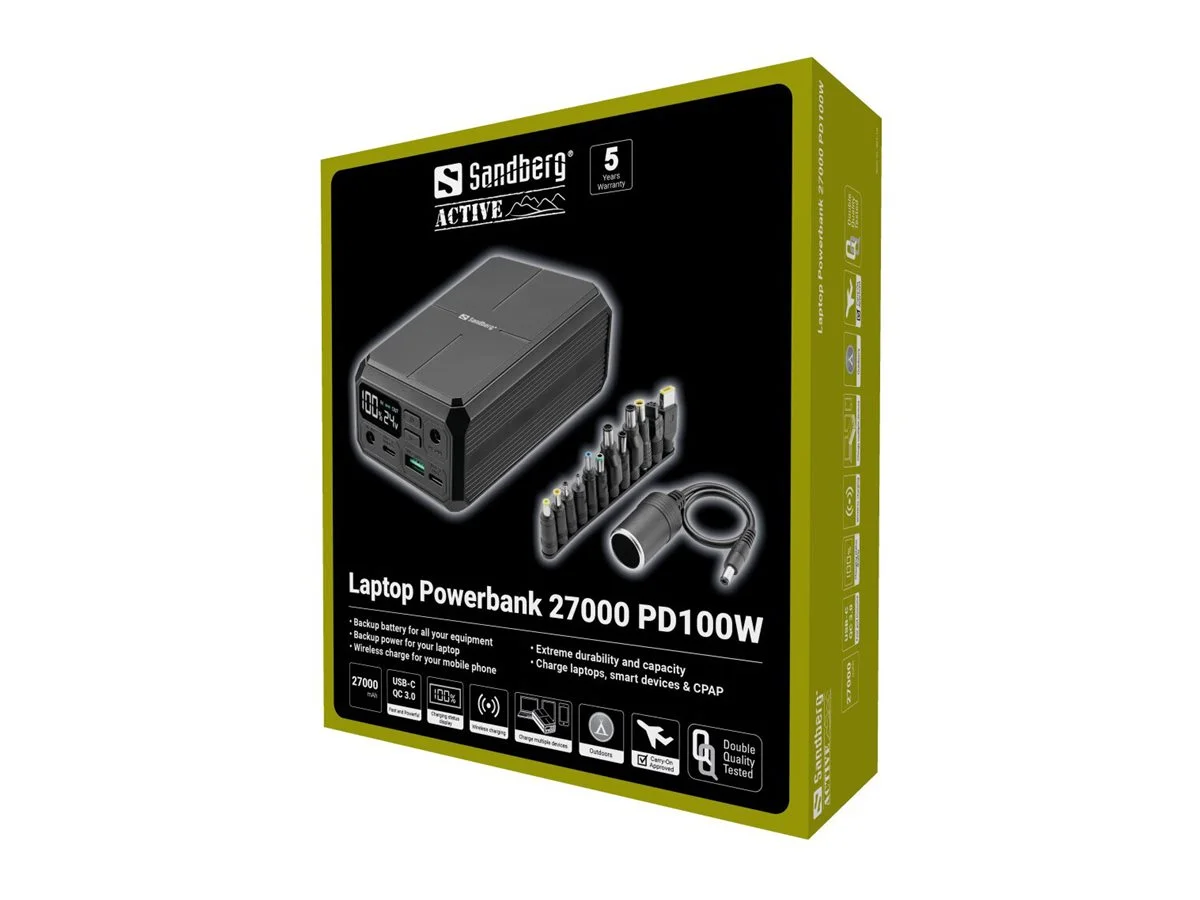 SANDBERG Laptop Powerbank 27000 PD100W