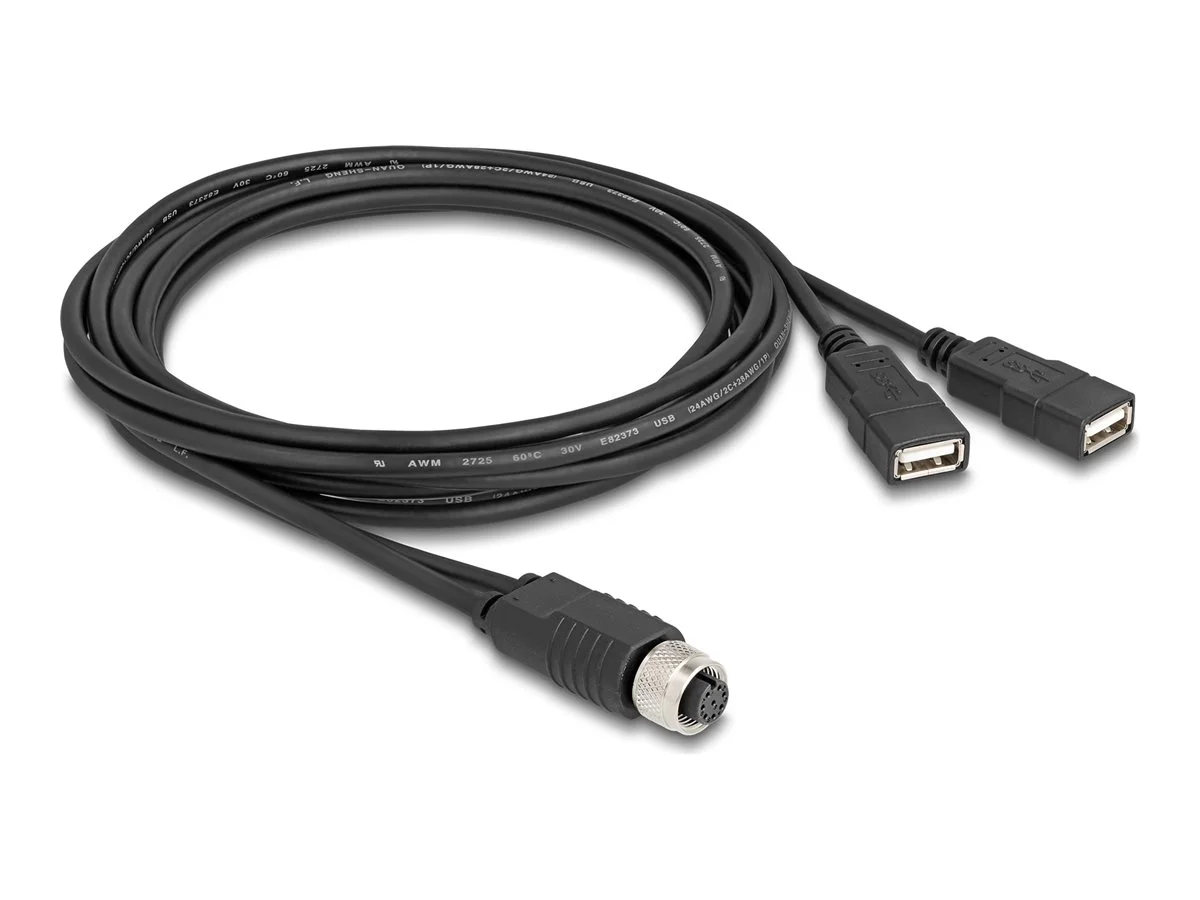 DELOCK M12 Kabel A-kodiert 8 Pin Buchse