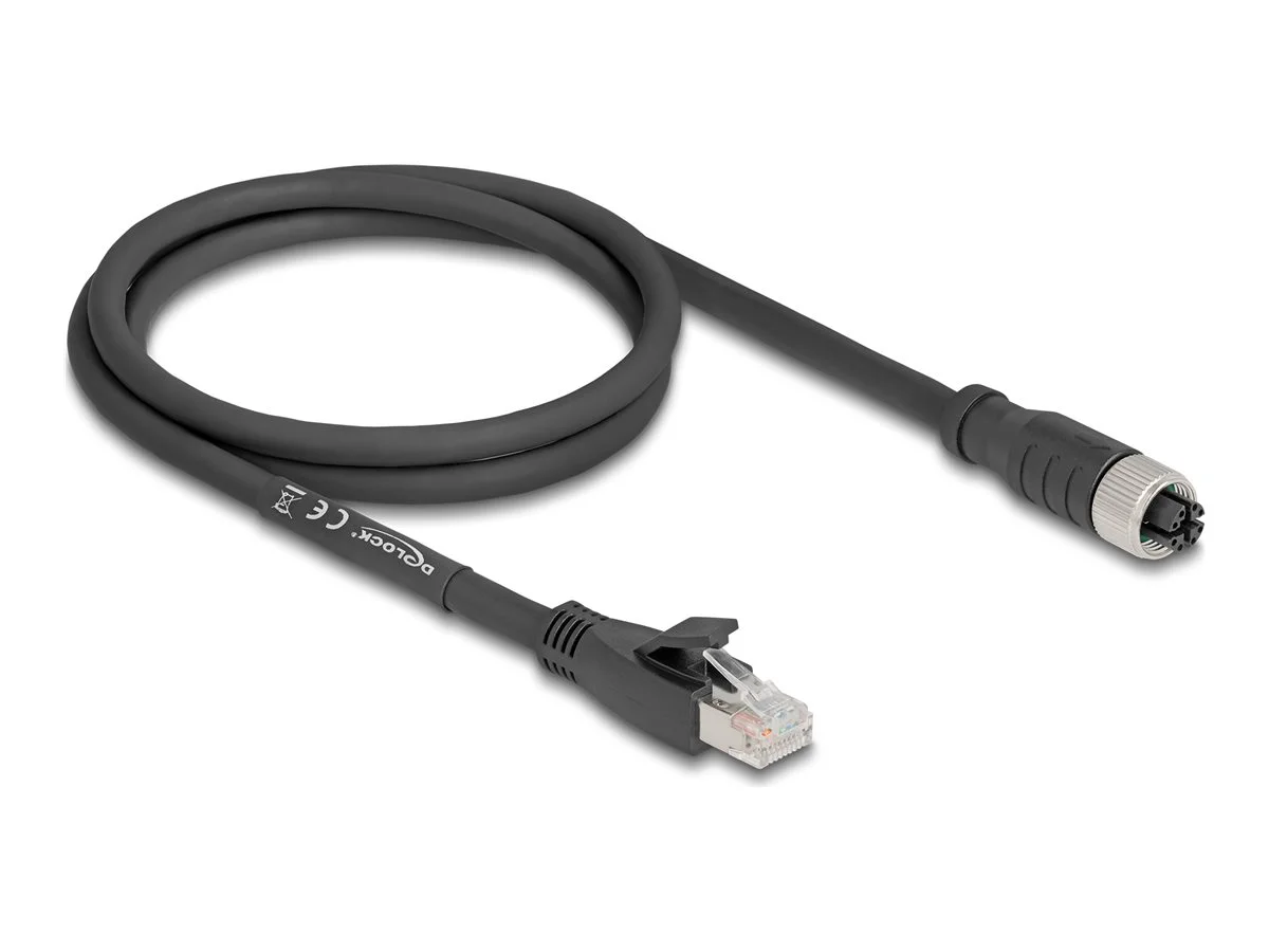 DELOCK M12 Kabel X-kodiert 8 Pin Bu 1m
